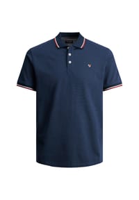JACK & JONES - Polo Shirt Poloshirt Polohemd JPRBLUWIN POLO Shortsleeve - blau