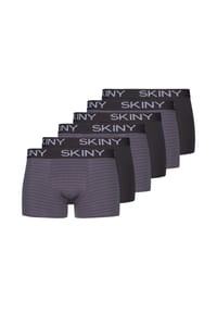 SKINY® - Retro Short / Pant 6er Pack Cotton - Anthracite Stripe Selection