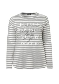 VIA APPIA -DUE- - Langarmshirt Modisches Langarmshirt mit Pailletten - grau melange / ecru