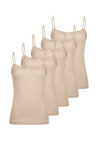 Nina von C. - Spaghetti Top 5er Pack Motion - Beige / dunkelblau