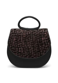 GRETCHEN - Saddle-Bag Ebony Mini Loop - Cranberry Red Circles