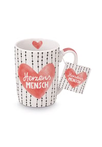 ppd - Henkelbecher Becher Herzensmensch, 250 ml - Mehrfarbig