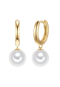 Rafaela Donata - Creolen Sterling Silber gelbgold Muschelkernperle weiß - gelbgold