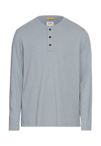 camel active - Henley Shirt aus reiner Baumwolle mit Knopfleiste - Steinblau