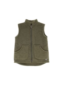 maximo® - GOTS MINI-Weste, Wollfleece  Jerseyfutter, Reißverschluss - braunmeliert