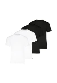PUMA® - Herren T-Shirts, 4er Pack - Crew Neck Tee 4P, Rundhals Regular Fit, Baumwolle, einfarbig - Schwarz