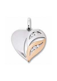 ONE ELEMENT Heartful Moments - Damen Schmuckset - Set mit Halskette  Zirkonia Herz Herz Anhänger aus 925 Silber - silber