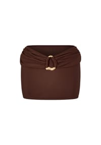 MODA MINX - Minirock Irregular Hoop Short Skirt mit tollem Schmuckelement - Brown
