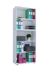 VCM. - Holzregal stehend | platzsparender Aktenschrank | Maße ca. B. 70 x H. 184 x T. 37 cm | Elegantes Regal stehend | Büroregal – Lona 5f - Buche