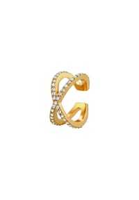 Elli Earcuff Damen – 925 Sterling Silber Vergoldet, Mit Kristallen, Single Ohrring Für Ungestochene Ohren