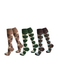 normani® - 3 Paar Kniestrümpfe Karo - Farbset 1