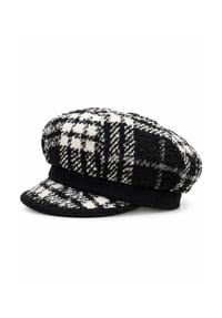 collezione alessandro® - Mütze Mayfair Schirmmütze Wolle Schwarz-Weiß - schwarz