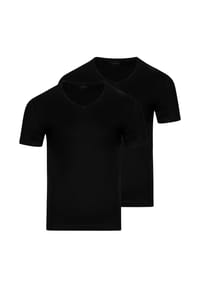 RAGMAN - T-Shirt Nos, 2er-Pack, V-Ausschnitt, für Herren - 009SCHWARZ