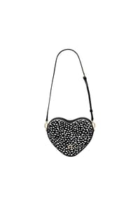 AIGNER DELIA - Tasche Herzform, Leder, Fell, für Damen - 0002  BLACK