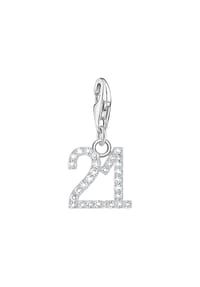 Thomas Sabo Number Charms - Charm-Anhänger Zahl 21 - silber, weiß