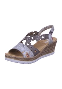 rieker - Keilsandaletten - offwhite metallic/grey
