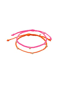 elli. - Armband Set Nylon Beads 925 Sterling Silber Vergoldet - Bunt