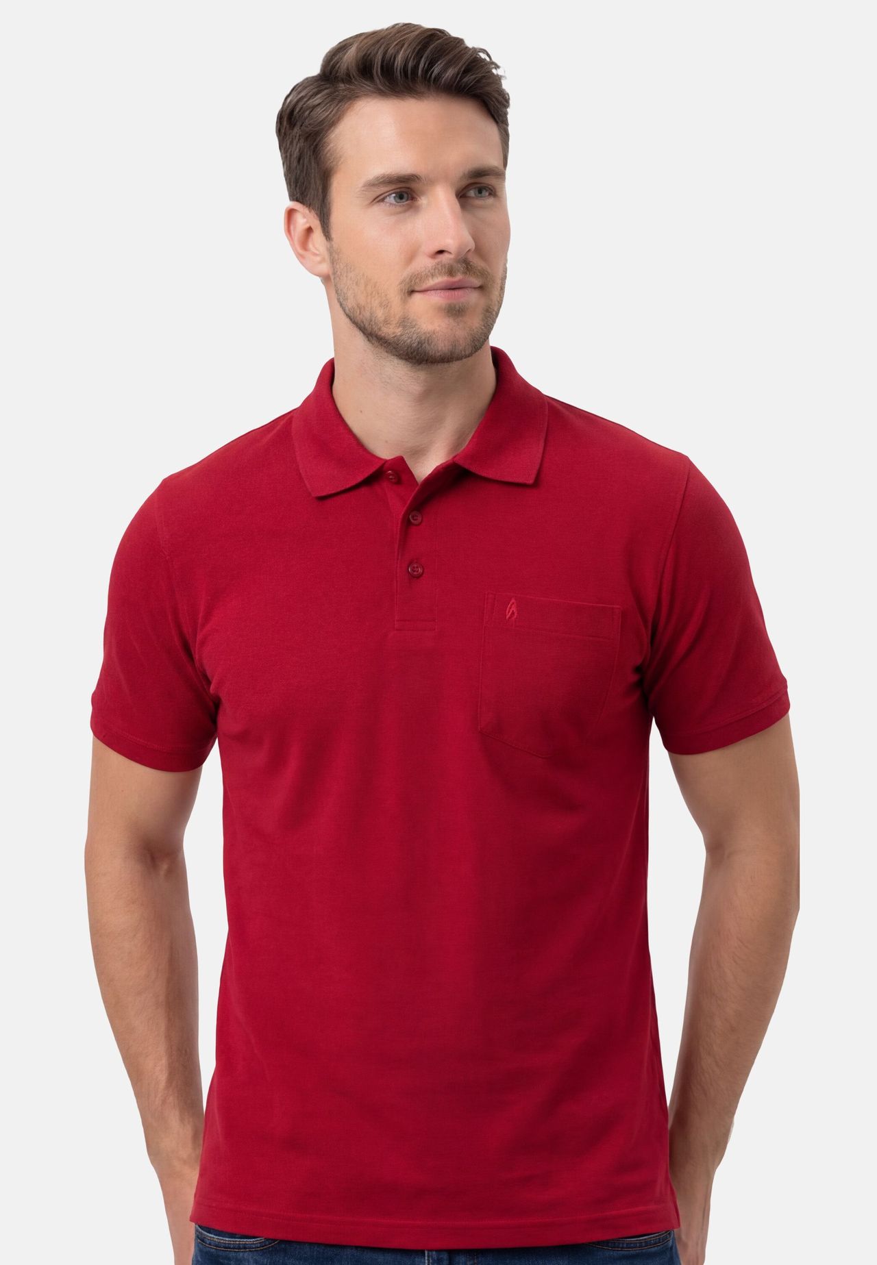 Ragman Poloshirt, Aufgesetzte Brusttasche, FüR Herren, Rot, M