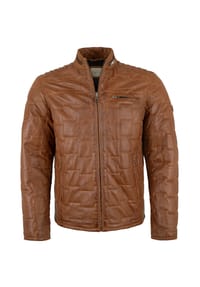 bugatti - Herren Lederjacke Steppjacke Lammnappa cognac - cognac