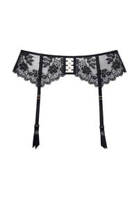 LASCANA - Strumpfhalter Adelina, Stickerei, für Damen - 4215 BLACK