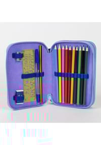 Stitch Federmäppchen Mit 44 Teilen - 3 Fächer Disney Schulset