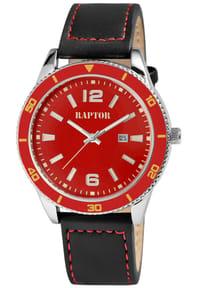 RAPTOR Raptor - Herren Quarz Armbanduhr Simon mit Lederarmband - 3 ATM - Mineralglas - blau