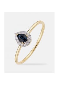 Diamant L'eternel - Ring, mit Saphir, 375 Gelbgold - gold