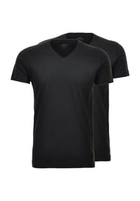 RAGMAN - T-Shirt "Nos", 2er-Pack, V-Ausschnitt, für Herren - 009SCHWARZ