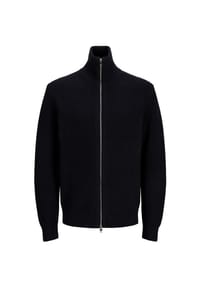 JACK & JONES - Cardigan BLASTANDFORT Strickjacke Reißverschluss - schwarz