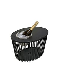 COOTAB COOLER TABLE - Beistelltisch mit Edelstahl-Kühler Stockholm 46 cm schwarz - schwarz