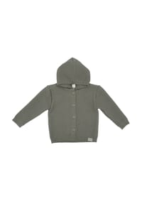 maximo® - GOTS BABY-Strickjacke , LL Kapuze, Knöpfe - ash rose