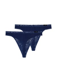 HOM - String 2er Pack Free cut lace - Navy