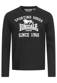 LONSDALE™ - Herren Langarmshirt normale Passform AULDEARN - Black/White