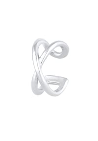 elli. - Ohrringe Single Earcuff Ohrklemme X-Design 925 Silber - Gold