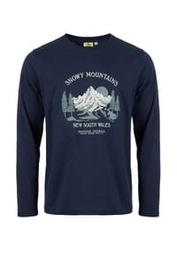 ROADSIGN® australia - Herren Langarmshirt Snowy Mountain Baumwollshirt mit Print - grau
