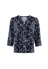 STOOKER® - MARIE  PRINT Damen Shirt 3/4-Arm - blue abstract aop
