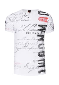RUSTY NEAL® - T-Shirt Rusty Neal Shirt mit modischer Knopfleiste - Anthrazit