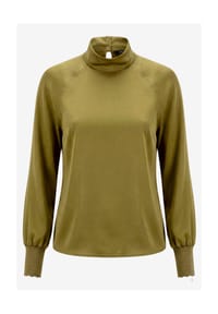 zero - Satin-Bluse mit Kragen - Chocolate Plum