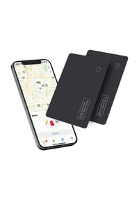 MANIKE - 2er-Pack wiederaufladbare Bluetooth-Tracker-Karten für Geldbörse, ultraflache Smart Cards - schwarz