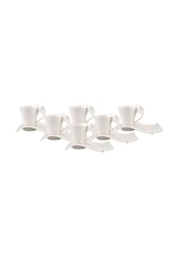 Villeroy & Boch Kaffeebecher mit Unterteller NewWave Caffè 300 ml 6er Set weiß - NEWWAVE - weiß