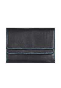 Mywalit - Geldbörse Double Flap", Querformat, Leder, Druckknopf, für Damen - black pase