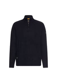 camel active - Leichter Pullover mit Stehkragen und Reißverschluss - Olivgrün