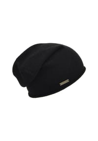 SEEBERGER - Beanie, Emblem, für Damen - 10 BLACK