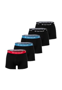 TOM TAILOR - Herren Boxershorts, 5er Pack - Hip Pants, Trunks, X-lastic, Cotton Stretch - Mehrfarbig