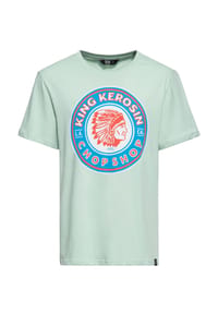 KING KEROSIN - Print-Shirt mit plaktivem Retro Front Print Chop Shop - grün