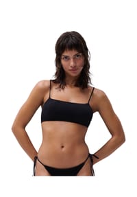 CHANTELLE - Pulp Bustier-Bikinioberteil, schmale Träger, Rippstruktur, für Damen - 011 SCHWARZ