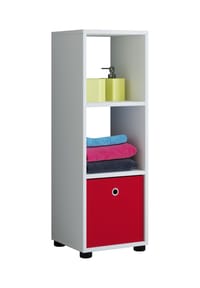 VCM. - Holzregal stehend | platzsparendes Regal | Maße: ca. H. 93 x B. 31 x T. 30 cm | Elegantes Regal stehend | Aufbewahrungsregal | Bücherregal - Benas-3 - Weiß