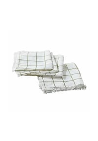 LOBERON - Serviette 4er Set Klivento weiß/grün - weiß/grün