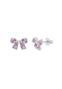 Prinzessin Lillifee - Ohrstecker für Mädchen, Silber 925, Zirkonia | Schleife - rosa
