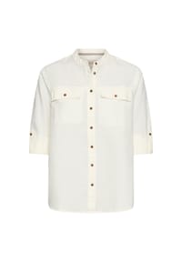 camel active - Bluse mit Stehkragen und Knopfleiste - Jadeblau